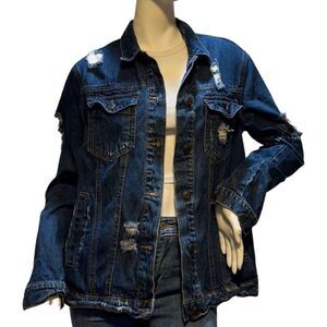 Trendy wax jeans jacket